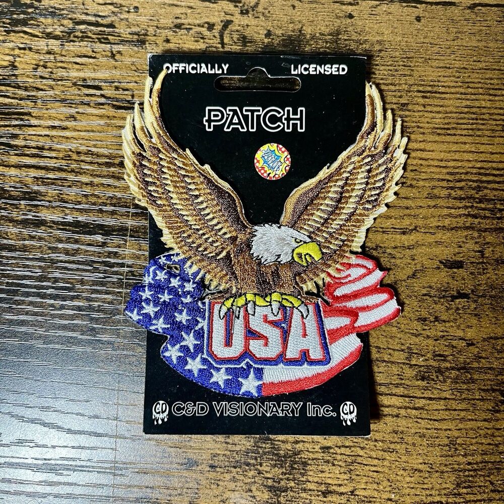 USA Flag Eagle Patch American Patriotic C&D Visionary Embroidered New